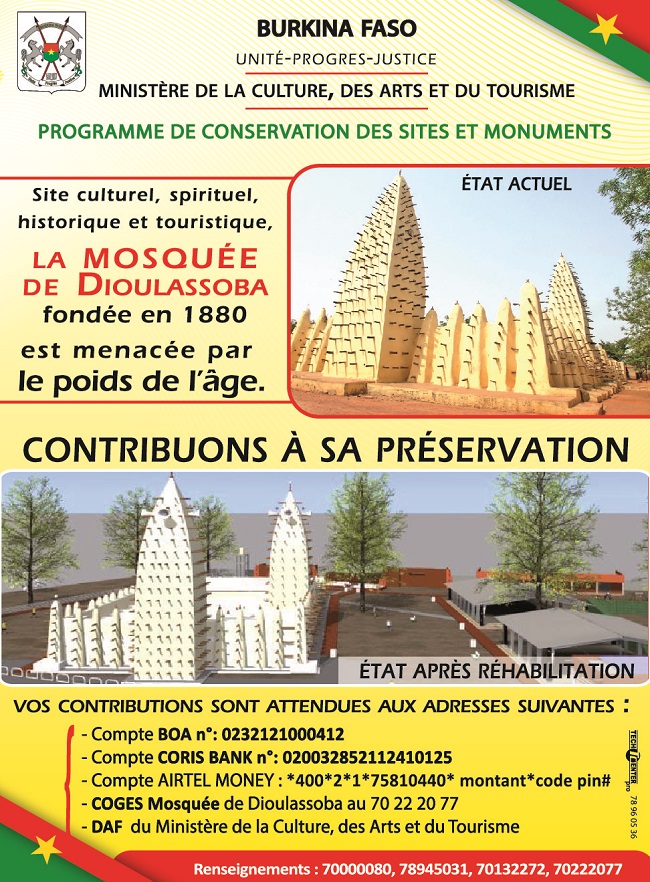 Appel à contribution pour la réhabilitation de la mosquée de Dioulassoba 