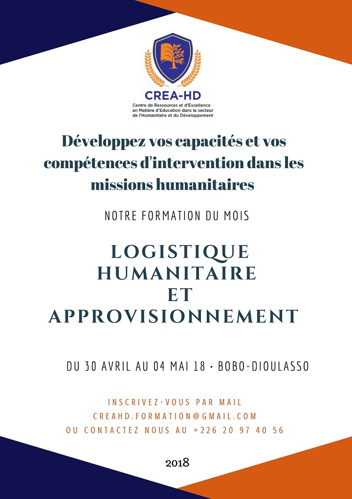 CREA-HD : Formation en logistique humanitaire et approvisionnement