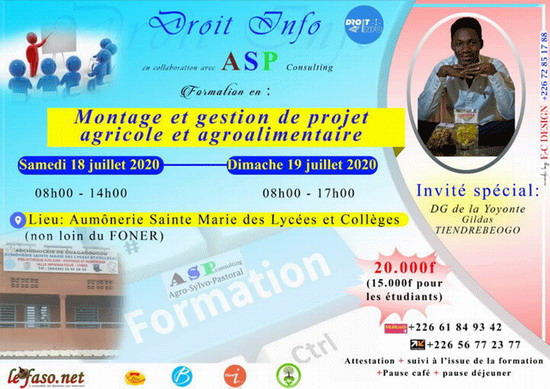 Formation en montage et gestion de projet agricole et agroalimentaire