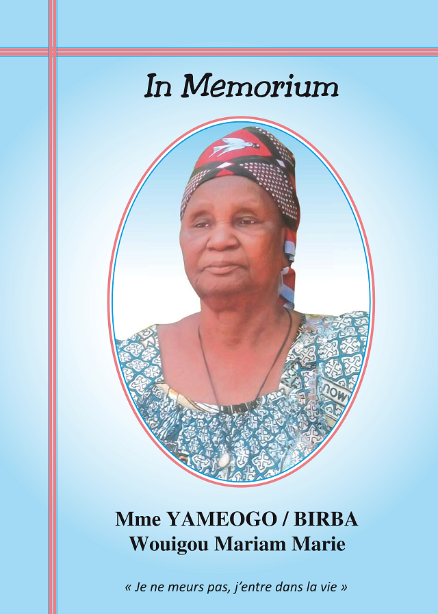 In memorium : Yameogo/Birba Wouigou Mariam Marie