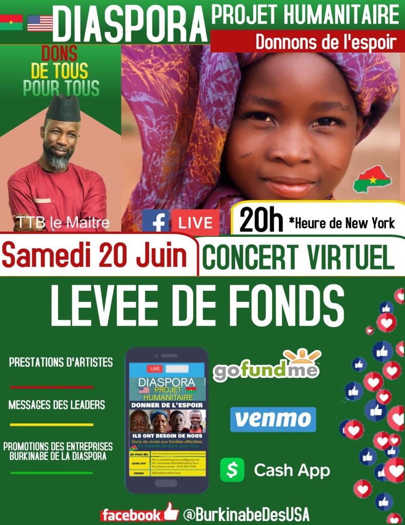 Projet Humanitaire de la diaspora Burkinabè des Etats-Unis : Le concert live mobilise près de 4 millions de FCFA