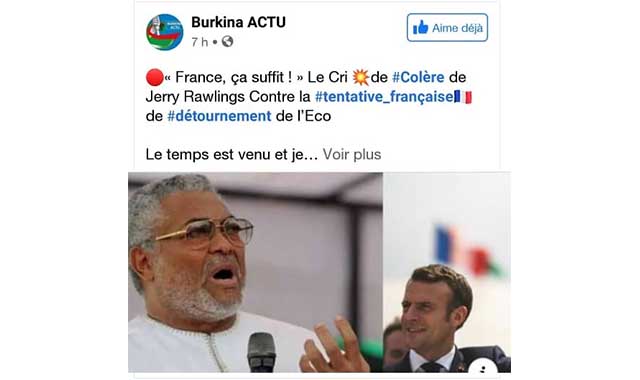 Infox : « France ça suffit », un faux discours attribué à l’ancien président ghanéen Jerry John Rawlings
