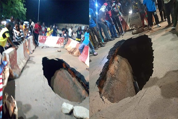 Ouagadougou : Un cratère sur la route de l’hôpital Yalgado avant finition des travaux 
