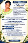 Décès de Ouédraogo née Banaba Tilado Hadissa Valérie : Faire-part