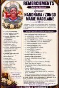 Décès de Nandnaba/Zongo Marie Madelaine&nbsp;: Remerciements 