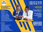 Les filières pour la rentrée académique 2026-2027 à l'école supérieure de commerce de Ouagadougou