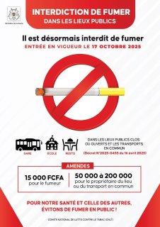 Burkina/ Santé : L’interdiction de fumer dans les lieux publics et les transports en commun entre en vigueur à partir de ce 17 octobre 2025 