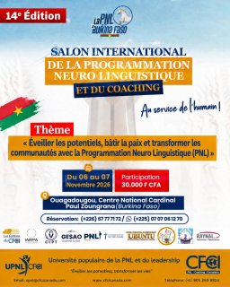 14e édition du Salon international de la Programmation Neuro Linguistique et du coaching&nbsp;: 6 et 7 novembre 2026 à Ouagadougou 