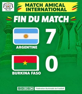 Match amical international : Le Burkina Faso s’incline face à l’Argentine (7-0)