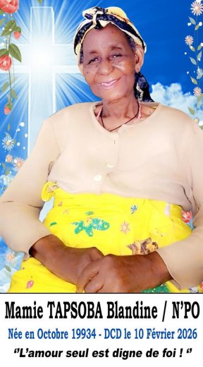 Décès de Marie Blandine TAPSOBA née N’PÔ&nbsp;: Faire-part
