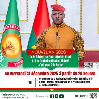 Adresse à la Nation du nouvel an 2026&nbsp;: Le président du Faso dresse le bilan de la lutte contre l’hydre terroriste