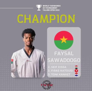 Burkina/Sport : Faysal Sawadogo remporte la médaille d’or en Taekwondo au tournoi international d’Estonie à Tallin