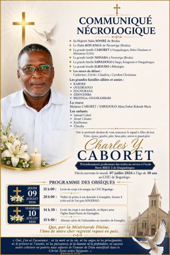 Décès de Charles Y. Caboret&nbsp;: Faire part 