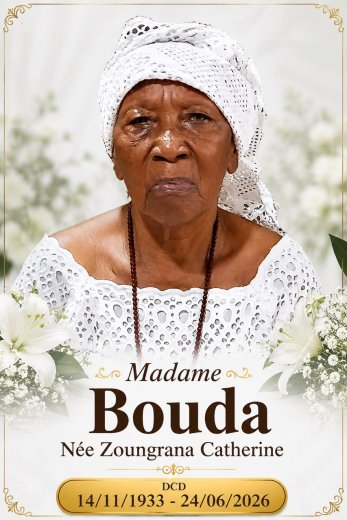 Décès de Bouda née Zoungrana Catherine&nbsp;: Remerciements