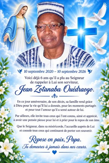In memoriam&nbsp;: Jean Zotanaba Ouédraogo 