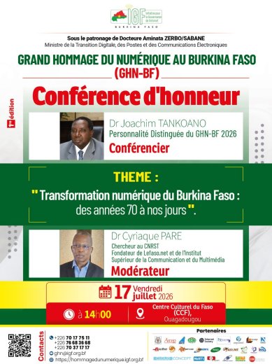 Grand Hommage du Numérique&nbsp;: Conférence d’honneur du Dr Jochim TANKOANO 