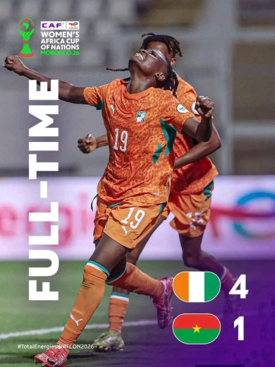 CAN féminine 2026&nbsp;: le Burkina Faso débute par une défaite 4-1 contre la Côte d’Ivoire