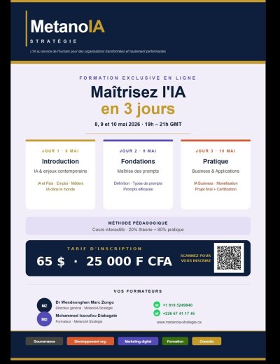 METANOIA STRATÉGIE&nbsp;: Offre de formation en IA