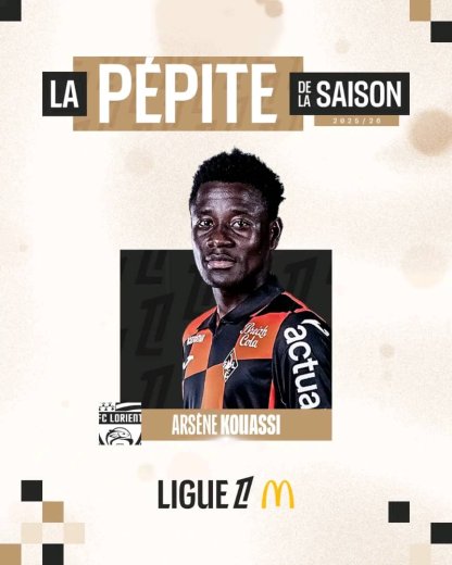 Football&nbsp;: Arsène Kouassi sacré pépite de la saison en Ligue 1 française