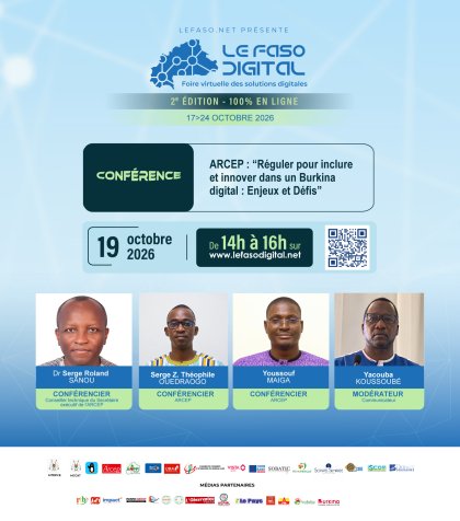 REPLAY | Le Faso Digital 2026&nbsp;: Régulation, inclusion et innovation, quels défis pour un Burkina véritablement digital&nbsp;?