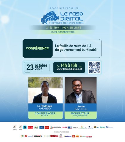 REPLAY |-  Le Faso Digital, 2ᵉ édition- Conférence&nbsp;: «&nbsp;La feuille de route de l’IA du gouvernement burkinabè&nbsp;»