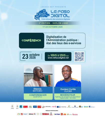 REPLAY |- Panel : Le Faso Digital, 2ᵉ édition/ Conférence : « Digitalisation de l’Administration publique : état des lieux des e-services »