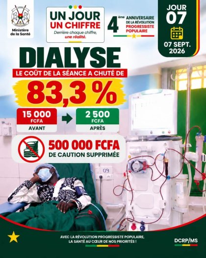 Dialyse au Burkina&nbsp;: La séance réduite à 2 500 FCFA depuis le 1er avril 2024 