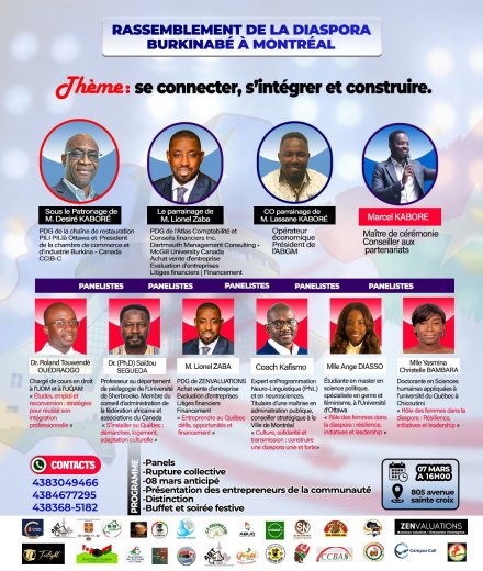 Diaspora&nbsp;: Un grand rassemblement pour réunir et connecter les Burkinabè du Canada le 7 mars 2026
