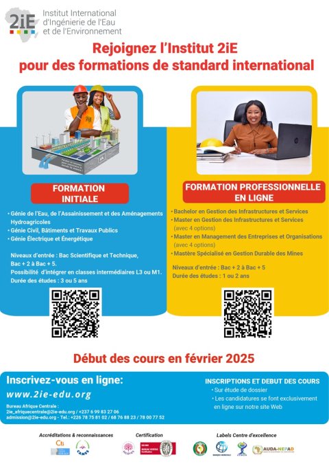 Rejoignez l’Institut 2iE pour des formations de standard international ...