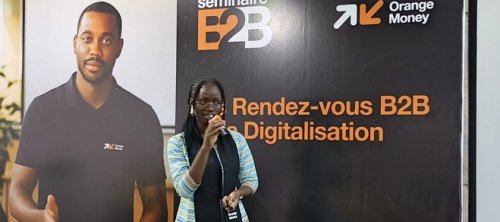 Orange Money Burkina : Un séminaire B2B à Bobo-Dioulasso pour présenter des solutions aux clients 2 sandrine sanou lors de sa presentation.jpg 43295