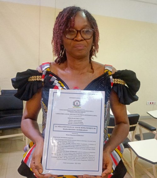 Soutenance de thèse de doctorat : Risnata Ouédraogo analyse la négation dans l'œuvre romanesque de Mahamadou Ouédraogo 2 whatsapp image 2026 04 20 at 19.15 12 d4f44