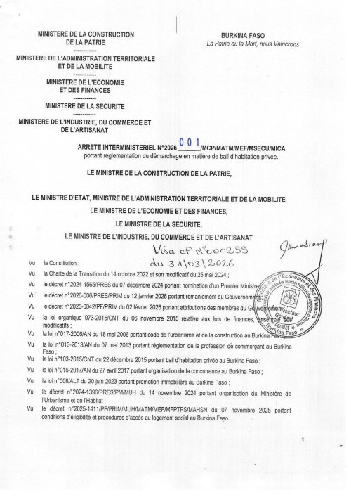Burkina/Immobilier : Désormais, tout démarcheur doit disposer d'une carte délivrée par le ministre en charge de l'habitat 2 fb img 1775949636574 cdb26