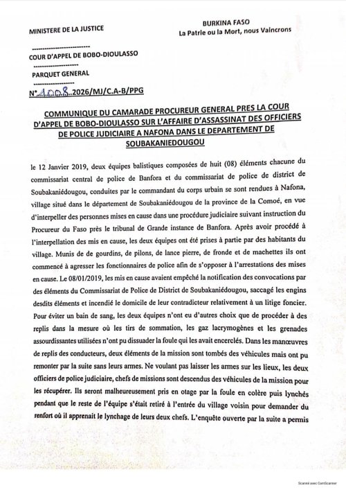 Burkina/Justice : La Cour d'appel confirme la prison à vie pour quatre condamnés dans l'affaire du lynchage des policiers de Nafona 2 whatsapp image 2026 07 14 at 17.29 41 986a9