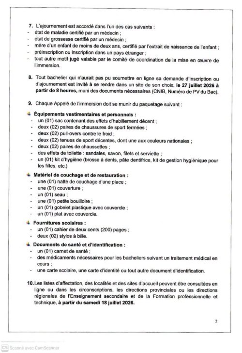 Burkina : Les appelés à l'immersion patriotique obligatoire convoqués sur leur site d'affectation le 27 juillet 2026 à 8h 3 whatsapp image 2026 07 13 at 13.17 10 cf590
