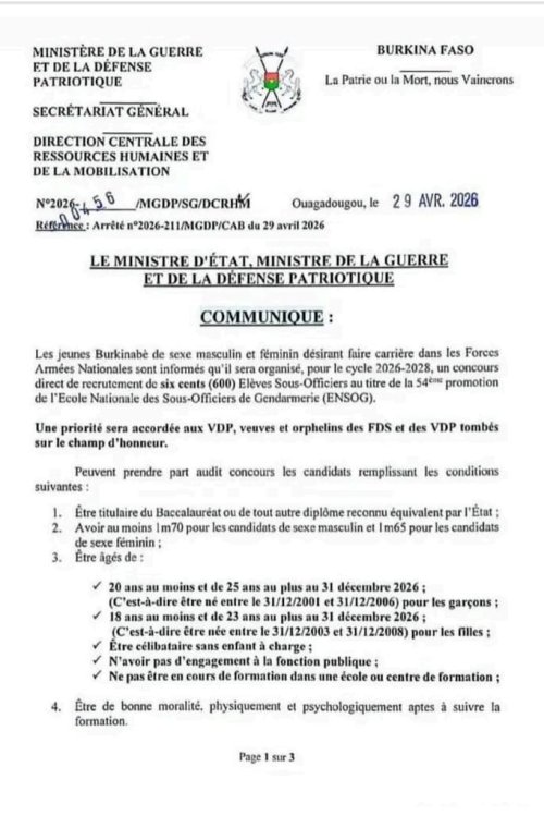Gendarmerie nationale : Ouverture du recrutement de 600 élèves sous-officiers pour la promotion 2026-2028 2 whatsapp image 2026 05 08 at 11.49 26 1 7d210