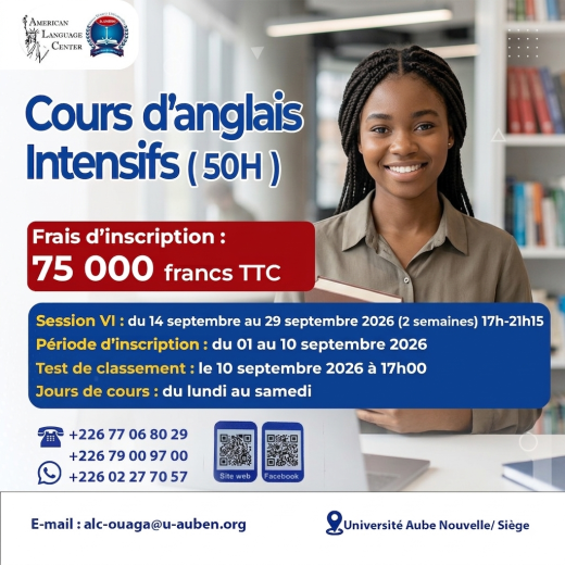 Centre américain de langue&nbsp;: Cours d’anglais Intensifs (50H)