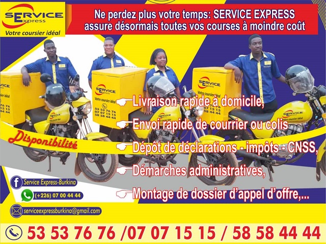 Burkinabès résidents, compatriotes de la Côte d’Ivoire, d’Italie, des Etats unis et partout ailleurs, à l’occasion de la fête de pâques, faites des cadeaux à vos parents et amis à Ouaga, Bobo et Koudougou à travers Service Express. 