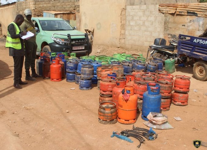 Trafic illégal de gaz butane&nbsp;: Deux individus interpellés à Ouagadougou, 120 bouteilles saisies
